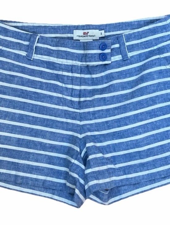 Vineyard Vines Pants - Vineyard Vines Blue and White Striped Women's Flat Front Shorts